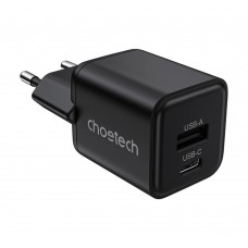 Сетевое зарядное устройство для Choetech PD5012 mini PD30W GAN A+C Black