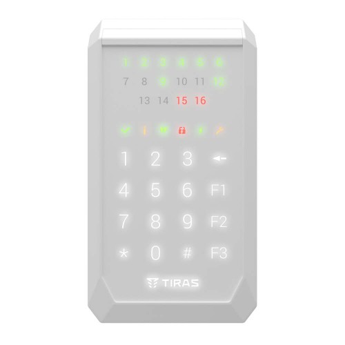 Клавиатура Tiras K-PAD16 White на 16 индикаторов зон.