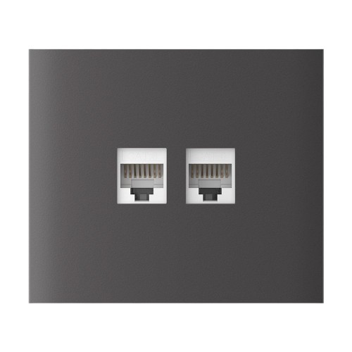 Фронтальна панель Ajax CenterCover (LAN) vertical grey/сіра для інтернет-розетки Outlet (LAN)