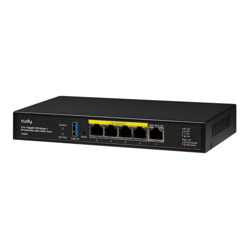 Контролер точок доступу AP / гігабітний VPN-маршрутизатор Cudy C200P з 4 портами PoE+