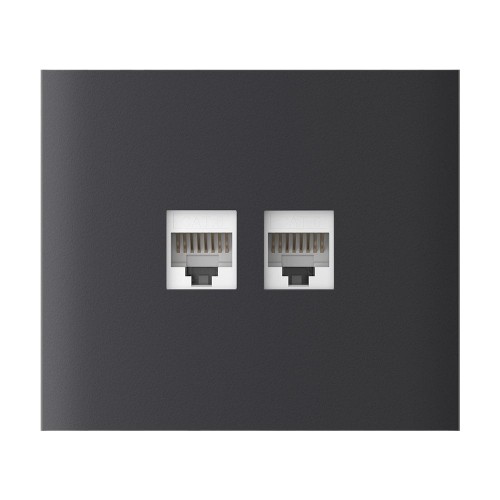 Фронтальна панель Ajax CenterCover (LAN) vertical graphite/графіт для інтернет-розетки Outlet (LAN)