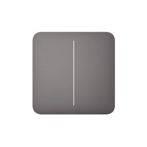 Розумний двоклавішний прохідний вимикач Ajax LightSwitch (2-gang/2-way) Jeweller (grey/сірий)