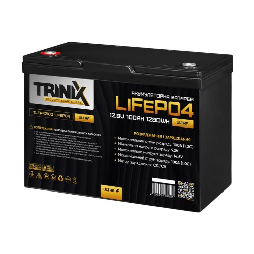 Аккумуляторная литий-железо-фосфатная 12.8В 100А*ч Trinix TLFP-12100 Ultra LiFePO4 с Bluetooth