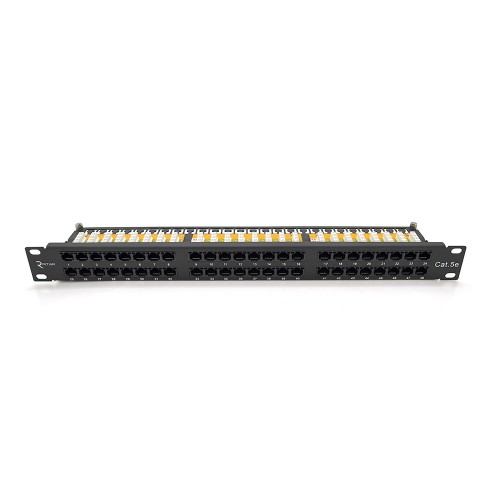 Патч-панель Ritar 48 портов UTP DUAL кат 5E 19" 1U неэкранированная черная