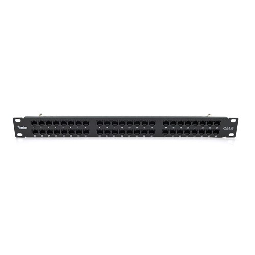 Патч-панель Merlion 48 портов UTP DUAL кат 6 19" 1U неэкранированная черная Q10