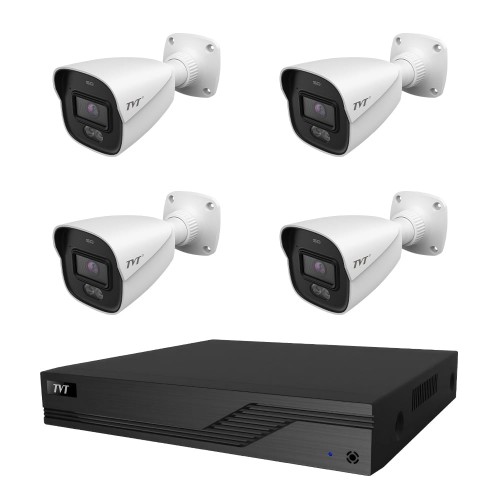 Комплект IP-видеонаблюдения на 4 камеры TVT IP-Video Kit 4x4Mp (B) PoE: 4 цилиндрические 4Mp видеокамеры + 4-канальный 6Mp видеорегистратор