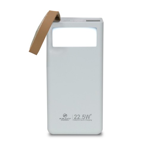 Повербанк 30000mAh Power Bank Kraft TPB-2330 White 22.5W QC3.0 LED-фонарь