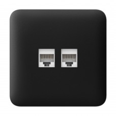 Фронтальна панель Ajax SoloCover (LAN) black/чорна для інтернет-розетки Outlet (LAN)