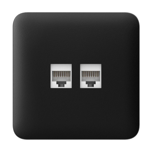 Фронтальна панель Ajax SoloCover (LAN) black/чорна для інтернет-розетки Outlet (LAN)