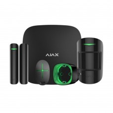 Комплект беспроводной сигнализации Ajax: StarterKit с 2G и Ethernet + умная розетка Socket (type F) Jeweller, черный