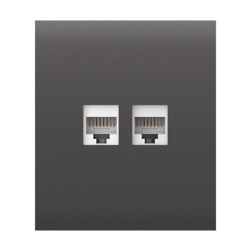 Фронтальна панель Ajax CenterCover (LAN) grey/сіра для інтернет-розетки Outlet (LAN)