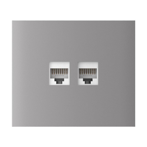 Фронтальна панель Ajax CenterCover (LAN) vertical fog/димна для інтернет-розетки Outlet (LAN)