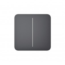 Розумний двоклавішний прохідний вимикач Ajax LightSwitch (2-gang/2-way) Jeweller (graphite/графіт)