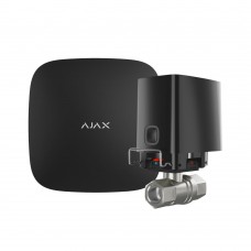 Комплект антипотоп Ajax: централь Hub2 (2G) + кран перекрытия воды WaterStop 1/2" (DN15), черный