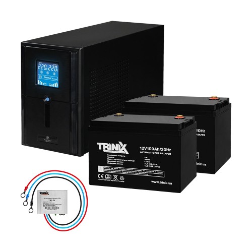 Комплект резервного живлення: Kraft PSW1000VA/800W(LCD)24V UPS + батарея 2540 Вт*г