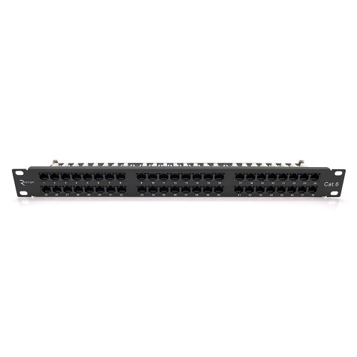 Патч-панель Ritar 48 портов UTP DUAL кат 6 19" 1U неэкранированная черная Q10