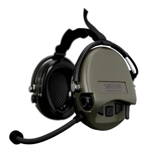 Активные наушники для стрельбы Sordin Supreme Mil CC Neckband Green Nexus с задним держателем под шлем