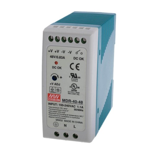 Блок питания MDR-40-48 Mean Wel на DIN-рейке
