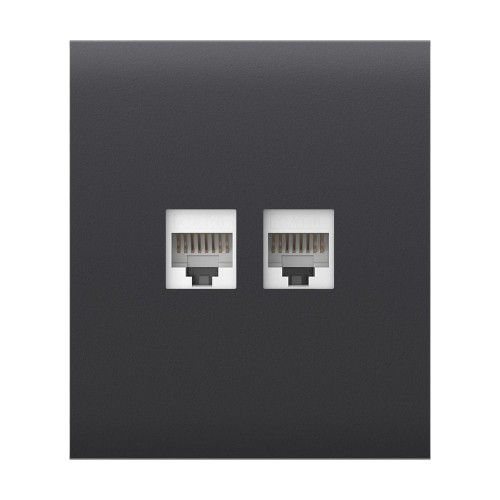 Фронтальна панель Ajax CenterCover (LAN) graphite/графіт для інтернет-розетки Outlet (LAN)