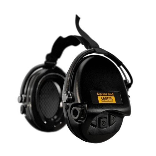 Активные наушники для стрельбы Sordin Supreme Pro Neckband Black с задним держателем под шлем