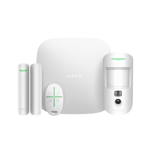 Комплект бездротової сигналізації Ajax StarterKit Cam білий з 2G, Ethernet, фотоверифікацією тривог