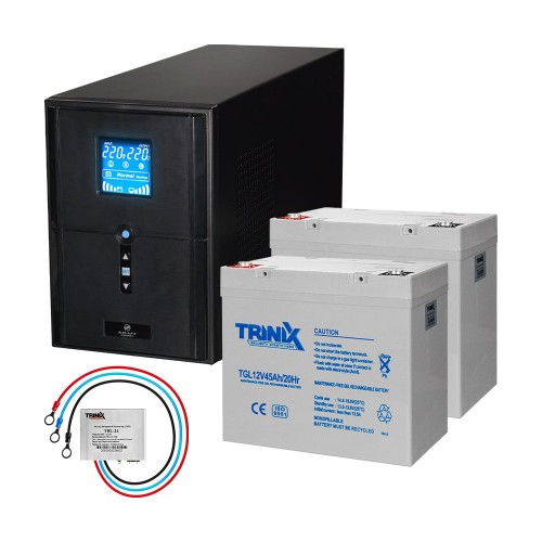 Комплект резервного питания: Kraft PSW2000VA/1600W(LCD)24V UPS + гелевая батарея 1143 Вт*ч