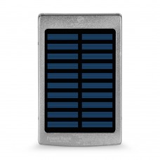 Повербанк с солнечной панелью 10000mAh Power Bank Kraft KPB-1012SL Silver LED-фонарь