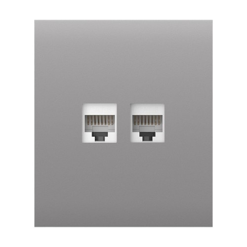 Фронтальна панель Ajax CenterCover (LAN) fog/димна для інтернет-розетки Outlet (LAN)