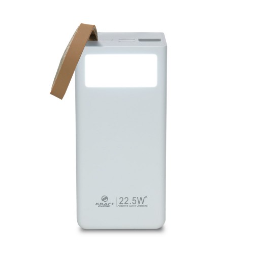 Повербанк 40000mAh Power Bank Kraftk TPB-2340 White 22.5W QC3.0 LED-фонарь