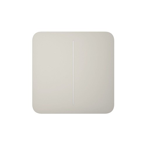 Розумний двоклавішний прохідний вимикач Ajax LightSwitch (2-gang/2-way) Jeweller (oyster/устричний)