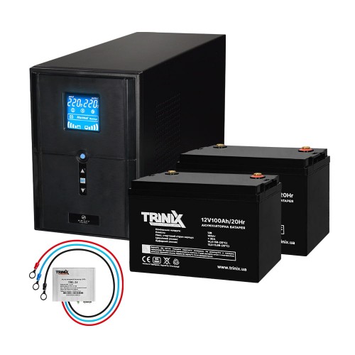 Комплект резервного живлення: Kraft PSW2000VA/1600W(LCD)24V UPS + батарея 2540 Вт*г