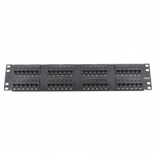 Патч-панель PiPo 48 портов UTP DUAL кат 5E 19" 2U неэкранированная черная Q20