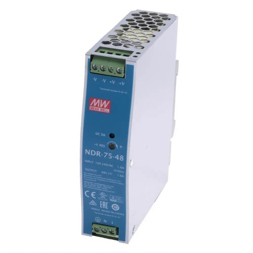 Блок питания NDR-75-48 Mean Well на DIN-рейке