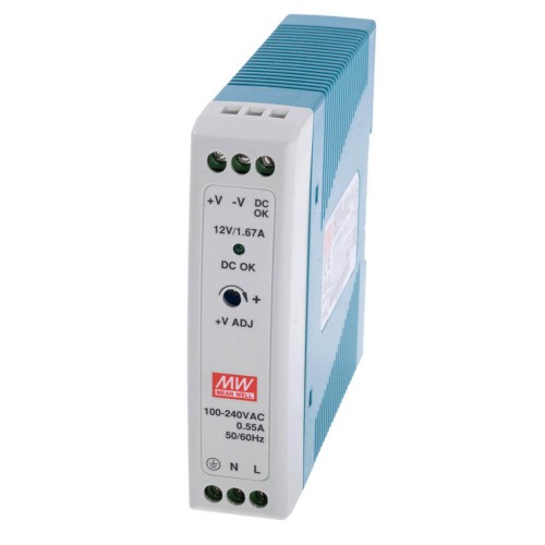 Блок питания MDR-20-12 Mean Well на DIN-рейке