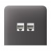 Фронтальна панель Ajax SideCover (LAN) vertical grey/сіра для інтернет-розетки Outlet (LAN)