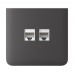 Фронтальна панель Ajax SideCover (LAN) vertical grey/сіра для інтернет-розетки Outlet (LAN)