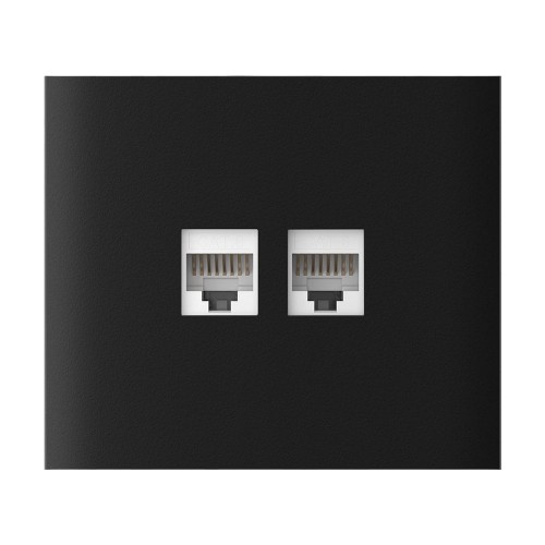 Фронтальна панель Ajax CenterCover (LAN) vertical black/чорна для інтернет-розетки Outlet (LAN)
