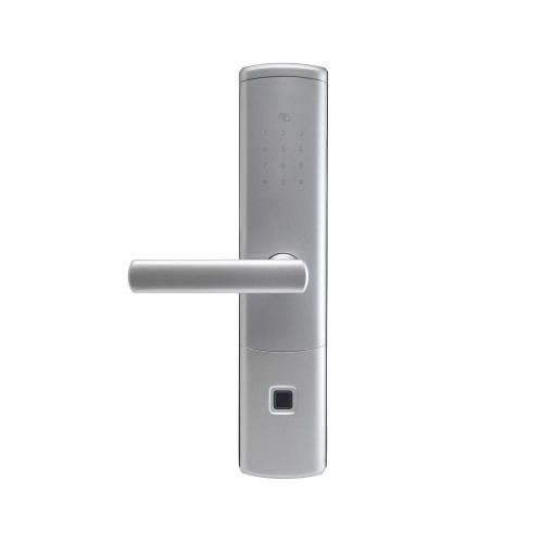 Замок биометрический автономный Trinix TRL-5111BTF Silver Left с Bluetooth, считывателем отпечатков пальцев и карт Mifare