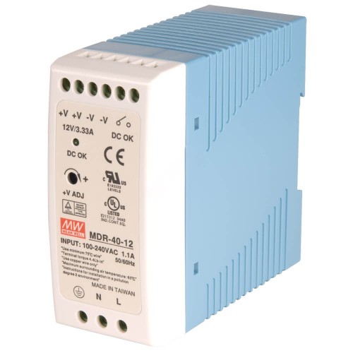 Блок питания MDR-40-12 Mean Well на DIN-рейке