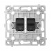 Механізм розетки Ajax OutletCore (LAN) vertical Black для інтернет-розетки Outlet (LAN)
