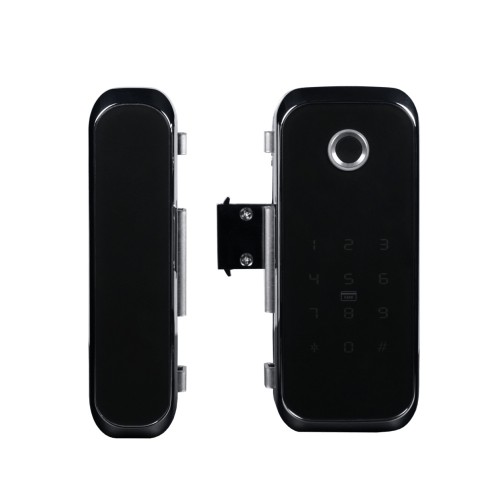 Замок биометрический автономный на стеклянную дверь Trinix TRL-3306BTG с Bluetooth, считывателем отпечатков пальцев и карт Mifare