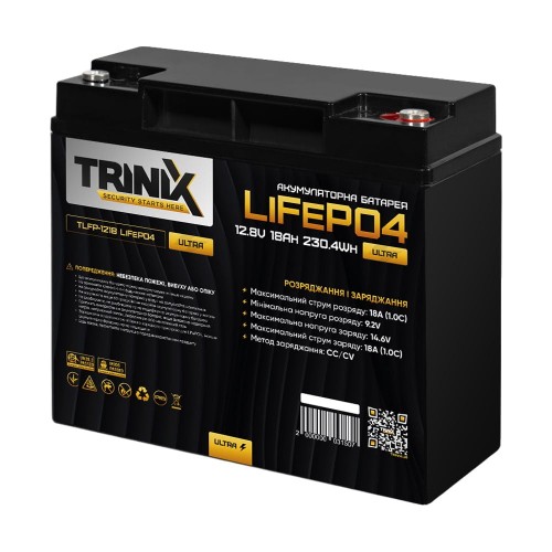 Аккумуляторная батарея литий-железо-фосфатная 12.8В 18А*ч Trinix TLFP-1218 Ultra LiFePO4