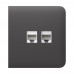 Фронтальна панель Ajax SideCover (LAN) grey/сіра для інтернет-розетки Outlet (LAN)