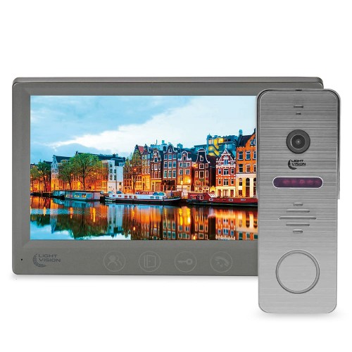 Комплект видеодомофона Light Vision: домофон 7" AMSTERDAM FHD Grey и видеопанель RIO FHD Grey