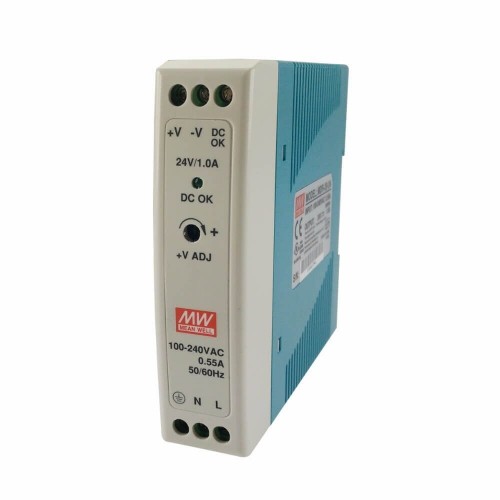 Блок питания MDR-20-24 Mean Well на DIN-рейке