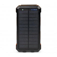 Повербанк с солнечной панелью 20000mAh Power Bank Kraft KPB-U2230WFCSL Orange беспроводная зарядка LED-фонарь