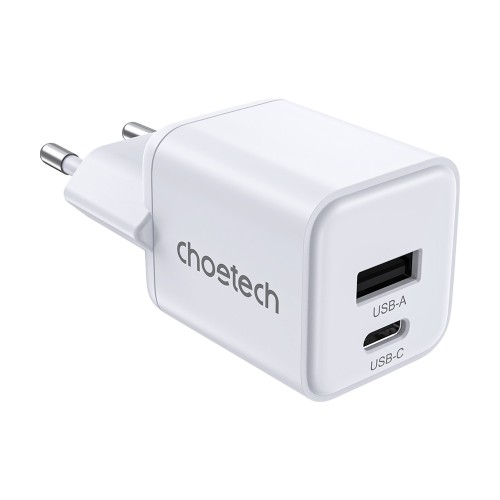 Сетевое зарядное устройство для Choetech PD5012 mini PD30W GAN A+C White