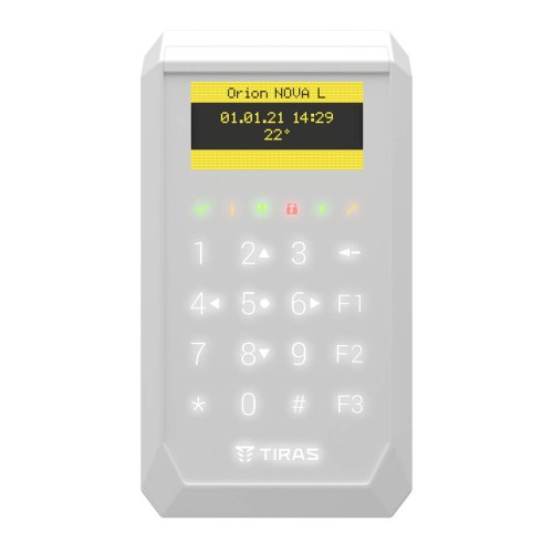 Клавиатура Tiras K-PAD OLED+ White с OLED-дисплеем и встроенным считывателем NFC/Mifare