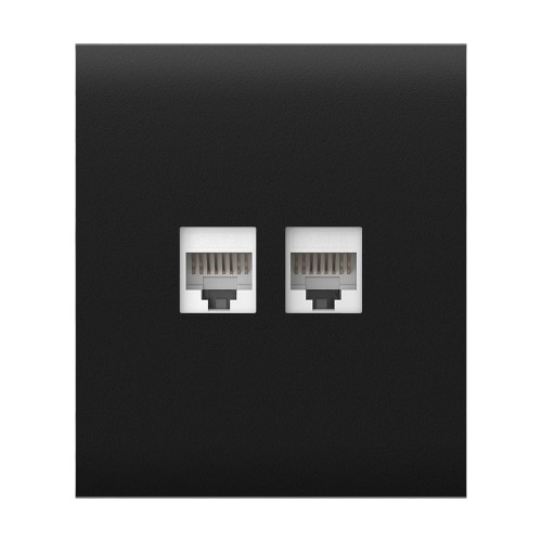 Фронтальна панель Ajax CenterCover (LAN) black/чорна для інтернет-розетки Outlet (LAN)